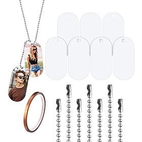Sublimation Blank Dog Tagsセットアルミ昇華スタンピングブランクタグとネックレス付き