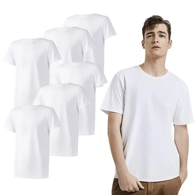 昇華白ブランククルーネック男性半袖Tシャツ
